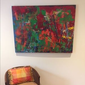 3feet by 4 feet, acrylic on canvas. Abstract